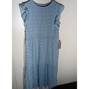 NWT Love By Design Ballerina Clip Dot Tiered Midi Dress Sage Size Small S